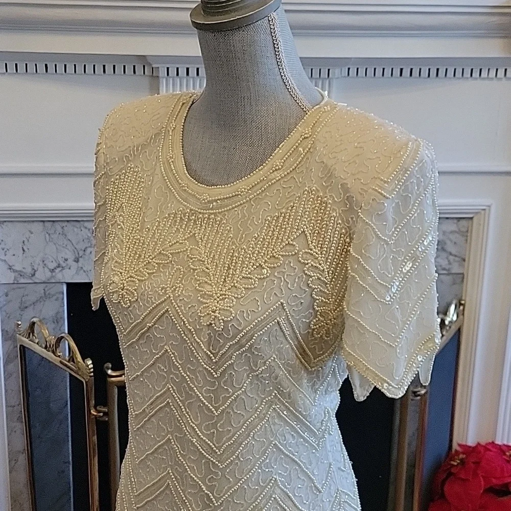 Vintage 1980's Beaded Dress - Picture 3 of 11